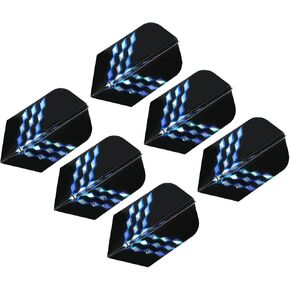 PATIKIL Slim Dart Flights, 6 Pack PET Unique Design Dart Accessories for Steel Tip Dart and Soft Tip Darts, Black Blue
