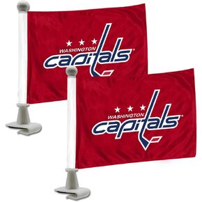 FANMATS 63327 Washington Capitals Ambassador Car Flags - 2 Pack Mini Auto Flags, 4in X 6in