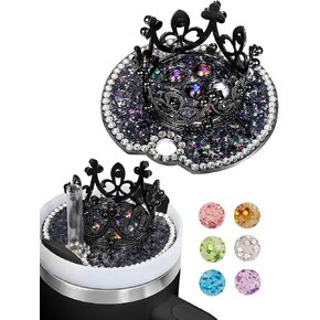 Lid Plate Topper for Stanley Cup 40 oz - Crown Cute Decoration Accessories for Tumbler, Woter Botter Glitter Bling Decor for Women Girls