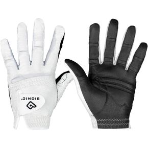 New Improved 2X Long Lasting Bionic RelaxGrip Golf Glove with Patented Double-Row Finger Grip System (Men's Medium, Worn on Left Hand)