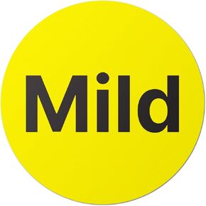 Mild Labels Stickers - 1.5" Yellow Round Circle Dot Food Meal Choice Label Stickers for Restaurant Deli Grocery Store Food Packaging Food Truck, Strong Adhesive & Easy Peel (1200 Labels on Sheet)