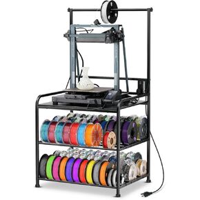 3D Printer Rack Filaments Storage - Rolling 3d Printing Stand Filament Organizer, Spools Holder Racks Cart with Wheels, Heavy Duty Shelf Hold Spool PLA, ABS, PETG for Garage Office Workshop