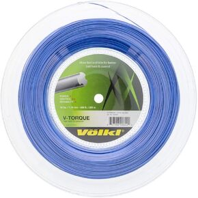 Volkl V-Torque | Tennis Racquet String | Spin & Feel | Co-Polymer String (Dark Blue, 16, Reel)