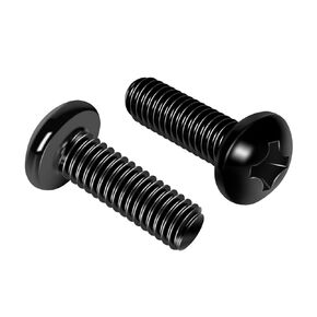#10-24 x 5/8" Black Pan Head Cross Machine Screws, Stainless Steel 304 Electrical Outlet Screws, Full Thread, Black Finish, 50 PCS