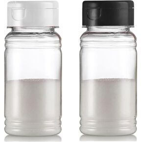 Set of 2 - Plastic Salt and Pepper Shakers with Lid, Moisture Proof Spice Dispenser, Seasoning Container Pourer with Shaker Lids, 3.5 oz., Green/Blue