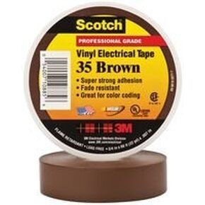 3M 35 BROWN (3/4"X66FT) TAPE, INSULATION, PVC, BROWN 0.75INX66FT