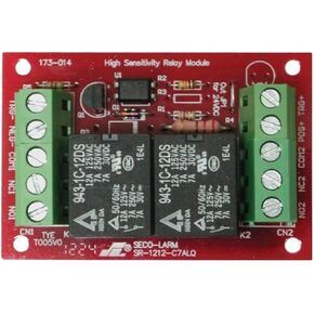 Seco-Larm SR-1212-C7ALQ Enforcer Relay Module; 3~24VDC Low Trigger Voltage, High Sensitivity (1mA Trigger), Low Current Drain (60mA), Two 7A Form C SPDT Relays​
