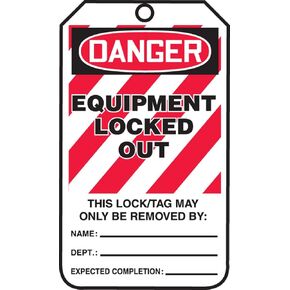 Accuform Lockout Tags, Pack of 5, Danger Do Not Open, US Made OSHA Compliant Tags, Temperature & Water Resistant RP-Plastic, 5.75" x 3.25", MLT412PTM