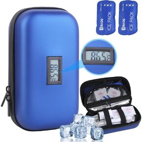 Insulin Cooler Travel Case, Blue Diabetes Medication for TSA Approved Pen refrigerated ozempic Injection ice Packs Keep Medicine Cool While Traveling Small Insulated Bag Diabetic kit Size