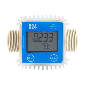 Fuel Meter K24 Turbine Digital Fuel Flowmeter with LCD Display for Chemicals Liquid Water Blue