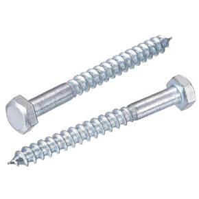 uxcell Hex Lag Screws, M8 x 100mm Carbon Steel Zinc Plated Half Thread Self-Tapping Bolts for Wood Screw 15Pcs