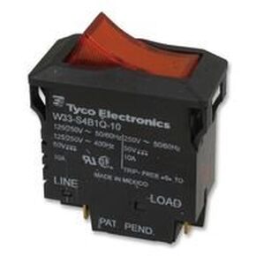 TE CONNECTIVITY/POTTER & BRUMFIELD W33-S4B1Q-10 Circuit Breaker, Thermal, 2P, 250V, 10A