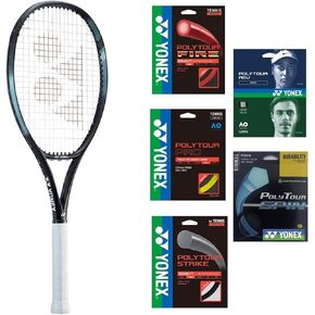Yonex EZONE 100L Aqua Night Black Tennis Racquet (7th Gen) - Strung with Your Choice of 125-Gauge String