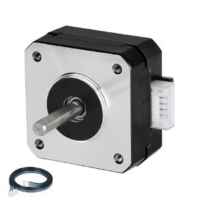 3 قطع Nema 17 Stepper Motor 33MM 1.5A 29Ncm (41.06oz.in) ثنائي القطب 42 محرك 1.8 درجة 2 المرحلة 4-مجموعة محرك متدرج مع كابل 1 متر وموصل لطابعة CNC ثلاثية الأبعاد DIY، 1.66 × 1.66 × 1.3 بوصة