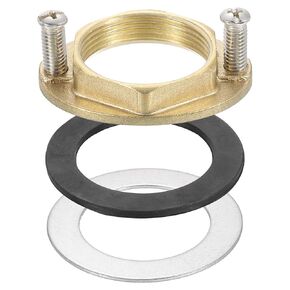 uxcell 2Sets Female Thread Hex Lock Nut 1-1/4inch (31mm) Brass Single Hole Faucet Lock Nuts with Gasket, Faucet Fixing Tool Set for Kitchen Bathroom Basin Sink (Oval)