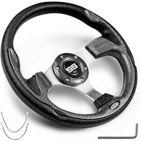 NOKINS Universal Golf Cart Steering Wheel, Fit EZGO TXT&RXV Club Car DS&Precedent Yamaha, Most Golf Carts