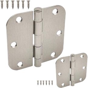 2 Pack 3.5 Inch Spring Self Closing Door Hinges 5/8" Radius Corners Iron Material Heavy Duty Flat Automatic Door Closing Hinges for Residential and Commercial