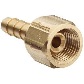 Dixon OA61 Oxygen Hose Brass Fitting, Coupler, 9/16"-18 UNF Right Hand Female, 1/4" Hose ID Barbed