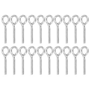 20pcs M4 Eye bolts Stainless Steel hoop Bolts Hine Welded Closed Screw Rod Eye Bolts Screw in for Fixed Tent Lifting and Securing Cables Wires , Eye Screws for Wood , Screw Eye Hooks longer Shank