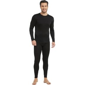 Men's Thermosilk Long Underwear Set, Baselayer Top/Pants, Ultra-light, Skin-friendly & Breathable