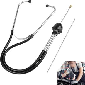 1 PC Automotive Engine Stethoscope, Versatile Stainless Steel Mechanics Cylinder Stethoscope, Automotive Diagnostic and Measurement Tools, Universal for Most Cars (Black & Silver)