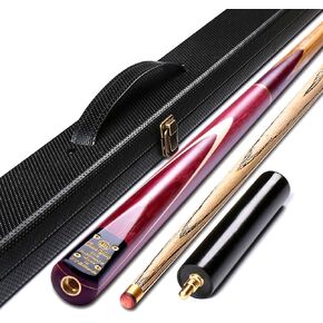 HIOD English Snooker Cue with 10mm Cue Tips Handmade Billiard Cue 145cm 19oz,