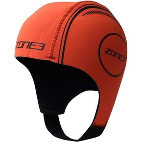 ZONE3 Neoprene Swimming Cap, Swim Cap, Adult Unisex Orange, XS