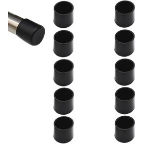 Round Rubber Hole Plugs 3/4" (19 mm), Vinyl End Cap, Black Rubber Caps for Metal Tubing, Fences, Glide Protection 10Pcs