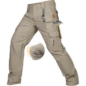 IGOLUMON Men's Stretch Tactical Pants, Breathable Ripstop Cargo Pants, Outdoor Lightweight EDC Work Hiking Pants