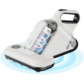 Mattress Vacuum Cleaner,450W Bed Vacuum with 15Kpa Suction 253.7nm UV-C Light, 35000 RPM/Min Powerful Brushroll Rotation & HEPA Filter & Ultrasonic & Heating Tech, Widened Suction Port, Corded