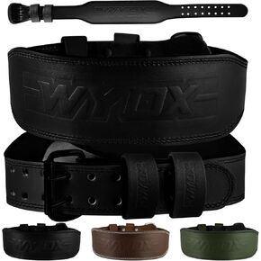 WYOX Weight Lifting Belt for Gym Fitness – Cowhide Leather, 4" Padded Lumbar Back Support lifting Belt, 8 Adjustable Holes, Ideal for Powerlifting, Bodybuilding, Deadlift, Squat & Strength Training