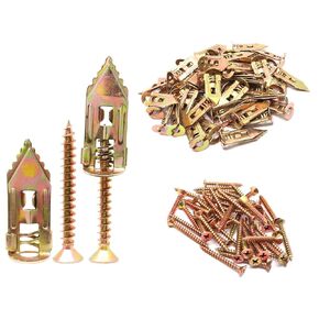 100 Sets Self Drilling Drywall Anchors Self Drilling Anchor Screws, Anchor Screws Drywall Sheetrock Anchors, Used for Fixing Televisions, Shelves, Cabinets, Curtains (0.47 X1.18 Inches)
