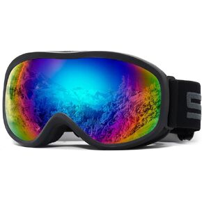 SPOSUNE Kids Ski Goggles, Anti-Fog Snowboard Goggles OTG Snow Goggles for Boys Girls Age 5-14