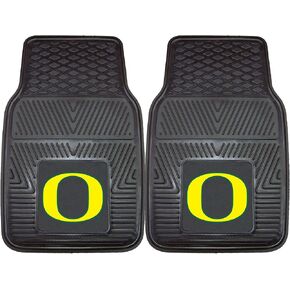 FANMATS 9557 Oregon Ducks 2-Piece Heavy Duty Vinyl Car Mat Set, Front Row Floor Mats, All Weather Protection, Universal Fit, Deep Resevoir Design