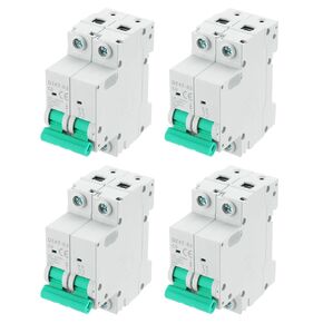 MECCANIXITY 4Pcs Miniature Circuit Breaker 2P 63A AC 110V DZ47-63 DIN Rail Mount Disconnect Switch Circuit Breaker Protection Thermal Magnetic Trip for Short Circuit Protection, Overload Green