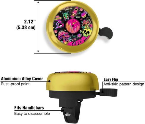 WIRESTER Gold Aluminum Round Bike Bell, Classic Ring Bicycle Bell, Bike Accessories Bell Ring for Adults Kids Girls Boys in Saudi Arabia