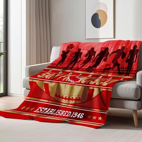 Kansas Throw Blanket for Adults Kids, Decorative Fuzzy Blanket – Cozy, Fluffy, Plush Lightweight Red Throw Blankets for Bed, Sofa, Couch 50" x 60" in Saudi Arabia