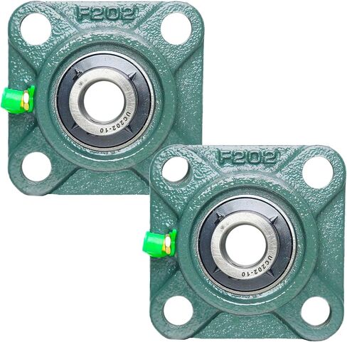 2 Pack UCF207-22 Pillow Block Bearing – Square Flange 4 Bolt Mounted Pillow Block Bearings – Bearing Steel Bearings with 1-3/8"" Bore, Self-aligning Bearings with Solid Cast Iron Base in Kuwait