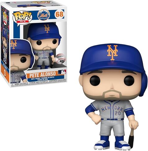 POP MLB: Mets - Pete Alonso (زي الطريق) شخصية Funko من الفينيل (مع حافظة حماية صندوقية متوافقة)، متعددة الألوان، 3.75 بوصة in Saudi Arabia