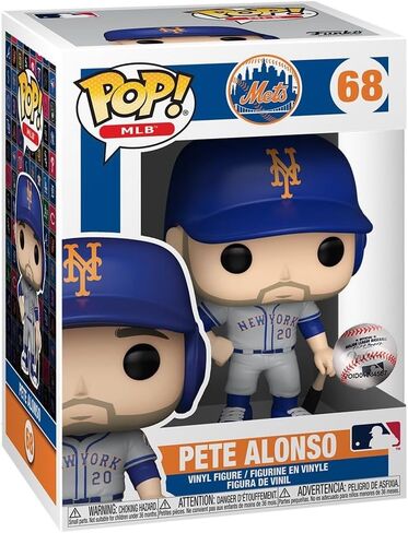 POP MLB: Mets - Pete Alonso (زي الطريق) شخصية Funko من الفينيل (مع حافظة حماية صندوقية متوافقة)، متعددة الألوان، 3.75 بوصة in Saudi Arabia
