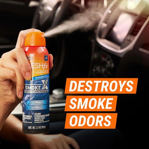 Fresh FX Smoke X Car Odor Eliminator Spray Pump by Armor All, On-The-Go Car Air Freshener Spray, Midnight Air Scent, 0.15 Oz in Saudi Arabia