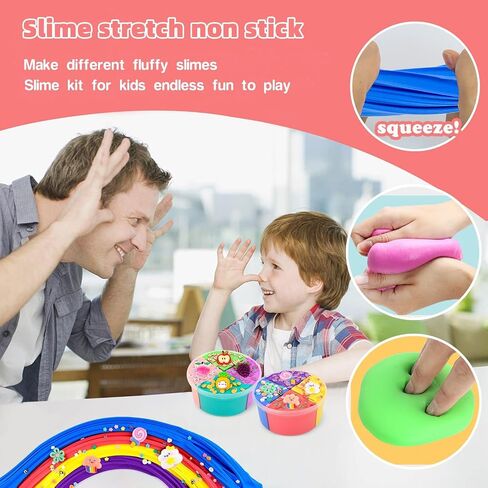 Two-Color Scented Slime, Funny Butter Slime, with 2 Fun Slime Add Ins, Pre-Made Slime for Kids, 6-12 Year Old Stress Relief Toys, Super Soft Party Favors Sludge Toy in Saudi Arabia