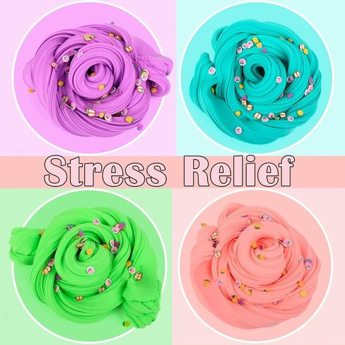 Two-Color Scented Slime, Funny Butter Slime, with 2 Fun Slime Add Ins, Pre-Made Slime for Kids, 6-12 Year Old Stress Relief Toys, Super Soft Party Favors Sludge Toy in Saudi Arabia