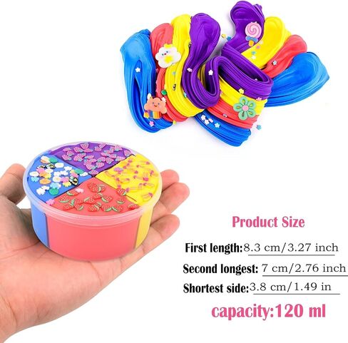 Two-Color Scented Slime, Funny Butter Slime, with 2 Fun Slime Add Ins, Pre-Made Slime for Kids, 6-12 Year Old Stress Relief Toys, Super Soft Party Favors Sludge Toy in Saudi Arabia