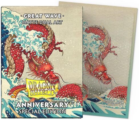 أكمام Dragon Shield - إصدار خاص غير لامع مزدوج الفن: Great Wave - 100CT أكمام بطاقات مزدوجة غير لامعة - متوافقة مع Magic The Gathering وPokemon وYugioh TCG & LCG - محمل علوي in Saudi Arabia