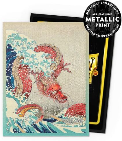 أكمام Dragon Shield - إصدار خاص غير لامع مزدوج الفن: Great Wave - 100CT أكمام بطاقات مزدوجة غير لامعة - متوافقة مع Magic The Gathering وPokemon وYugioh TCG & LCG - محمل علوي in Saudi Arabia