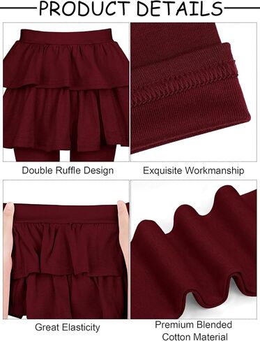 Resinta 3 Packs Girls Leggings with Skirt Cotton Ruffle Skirt Pants Warm Tutu Leggings for Girls in Kuwait
