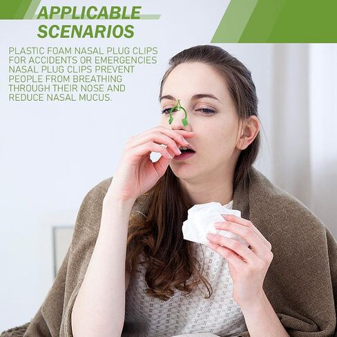 Stop Nose Bleeds Epistaxis Clip Disposable Nose Bleed Stopper Foam Nasal Clip for Snoring Accidental or Emergency Condition,12Pcs,Green in Kuwait