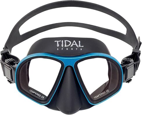 Tidal Mask Aluma Pro with Advanced Anti-Fog Technology - for Scuba Diving, Snorkeling, and Freediving. Low Volume Tempered Glass Lens. Anti Fog Scuba mask for Adults. in Kuwait