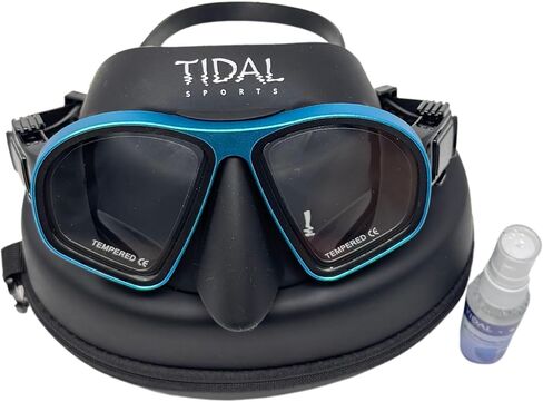 Tidal Mask Aluma Pro with Advanced Anti-Fog Technology - for Scuba Diving, Snorkeling, and Freediving. Low Volume Tempered Glass Lens. Anti Fog Scuba mask for Adults. in Kuwait